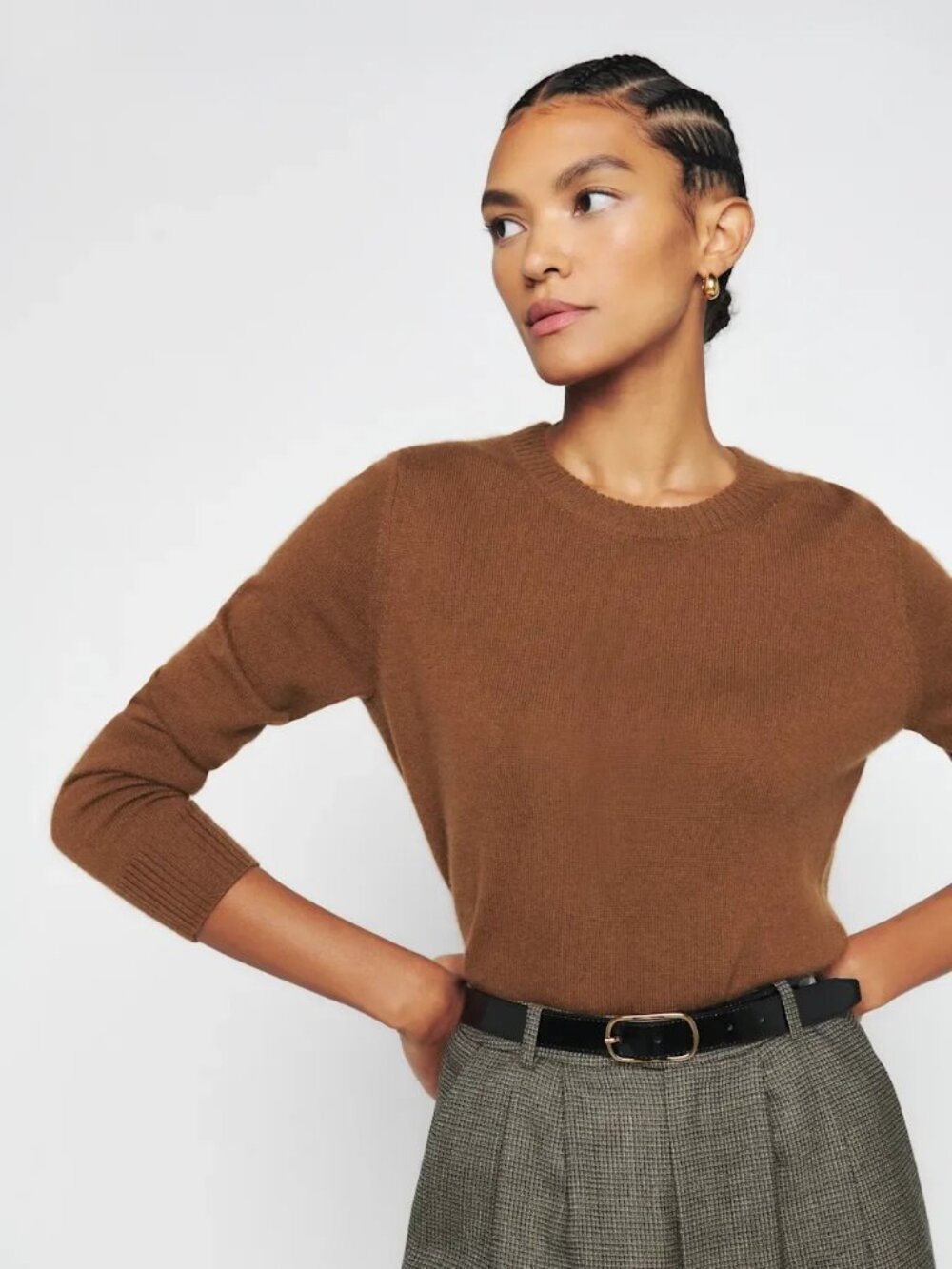 Reformation Brown Crewneck Sweater